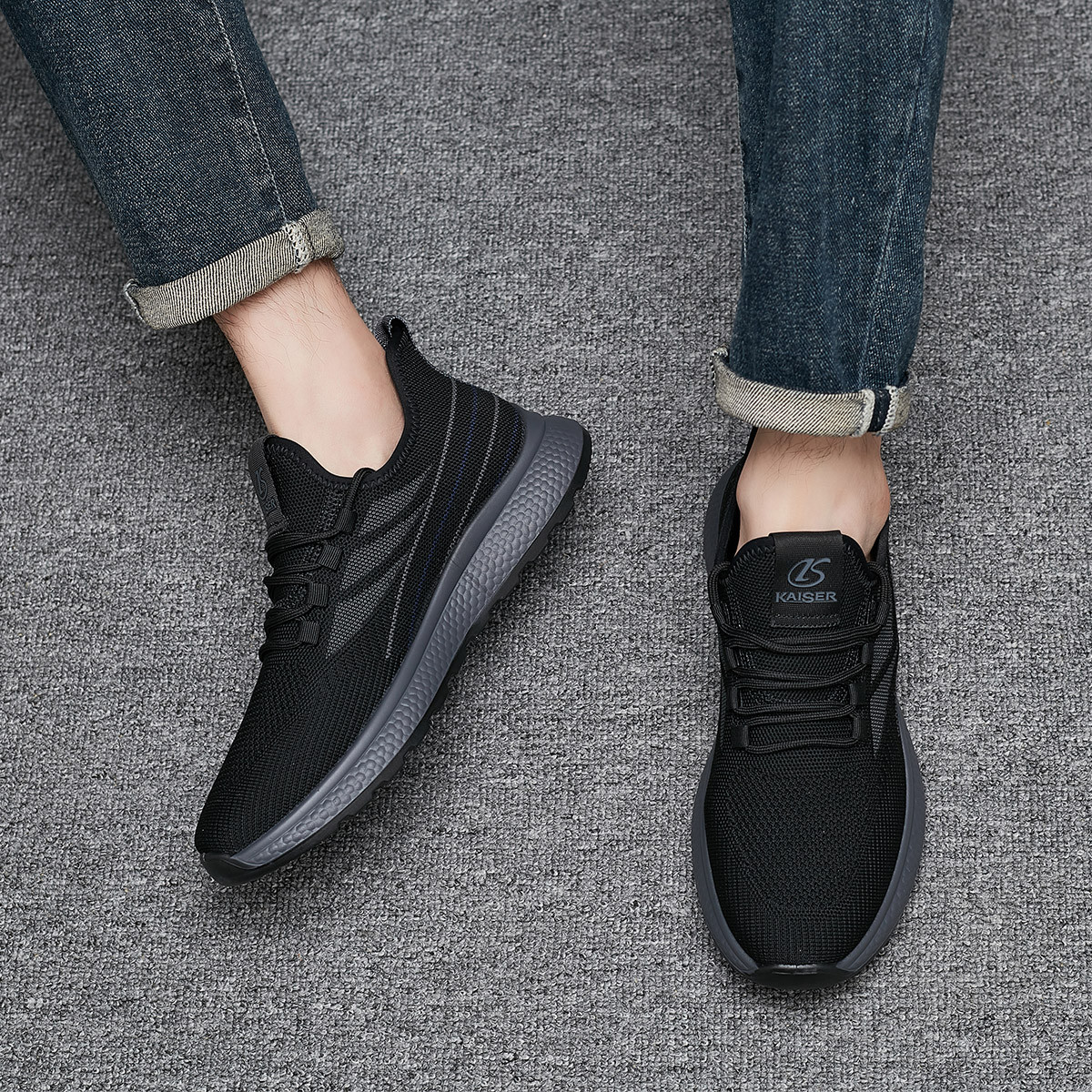 Кроссовки мужские KAISER 53368043B черные, 39 EU