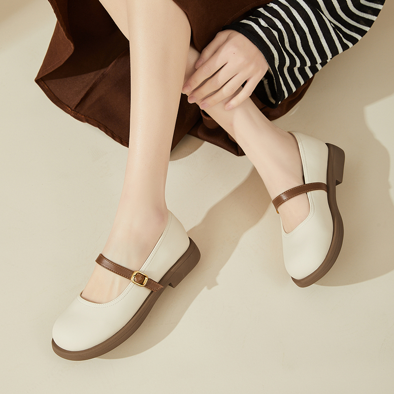 Туфли женские DAPHNE Mary Jane бежевые, 39 EU