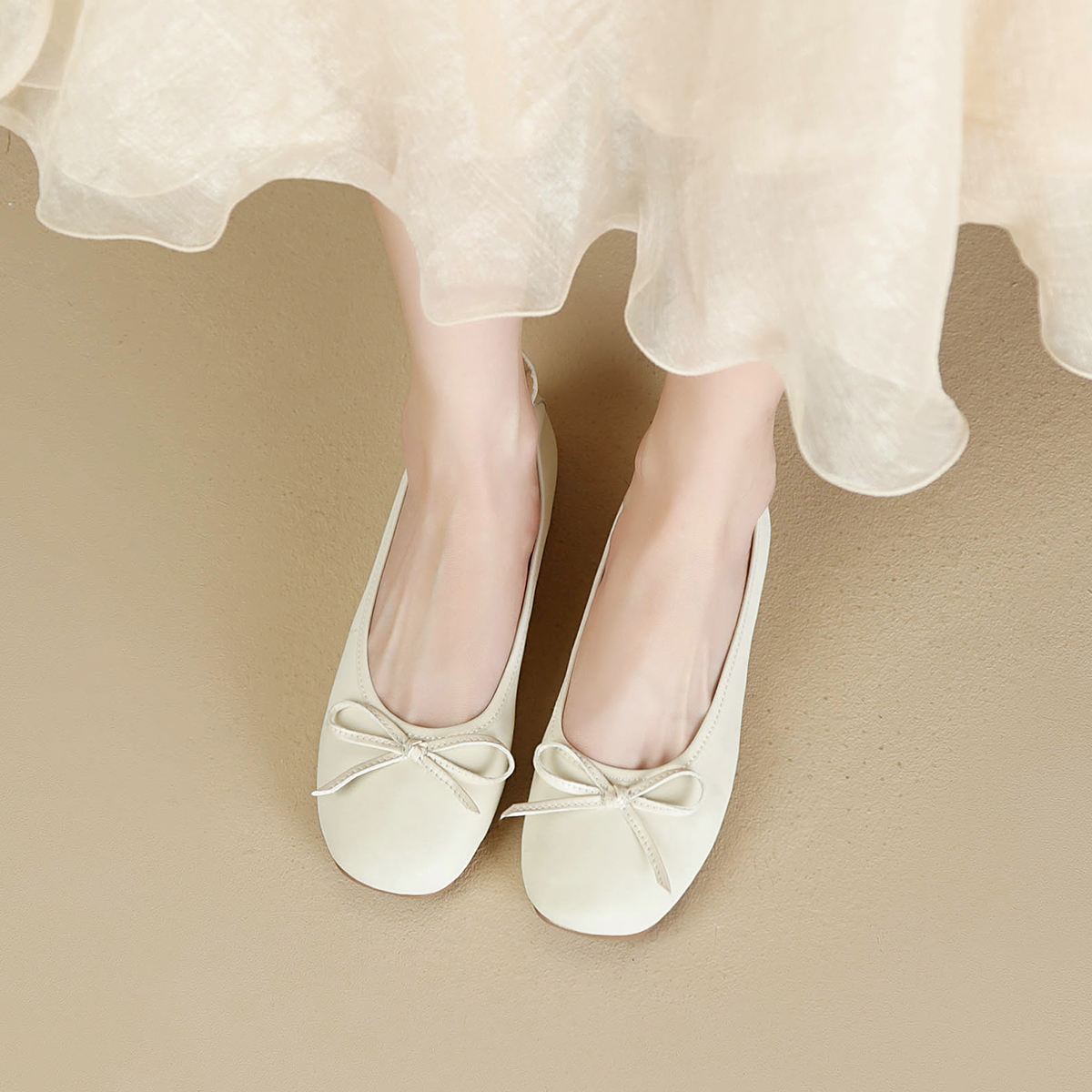 Балетки женские ZHR BK105 бежевые, 38 EU