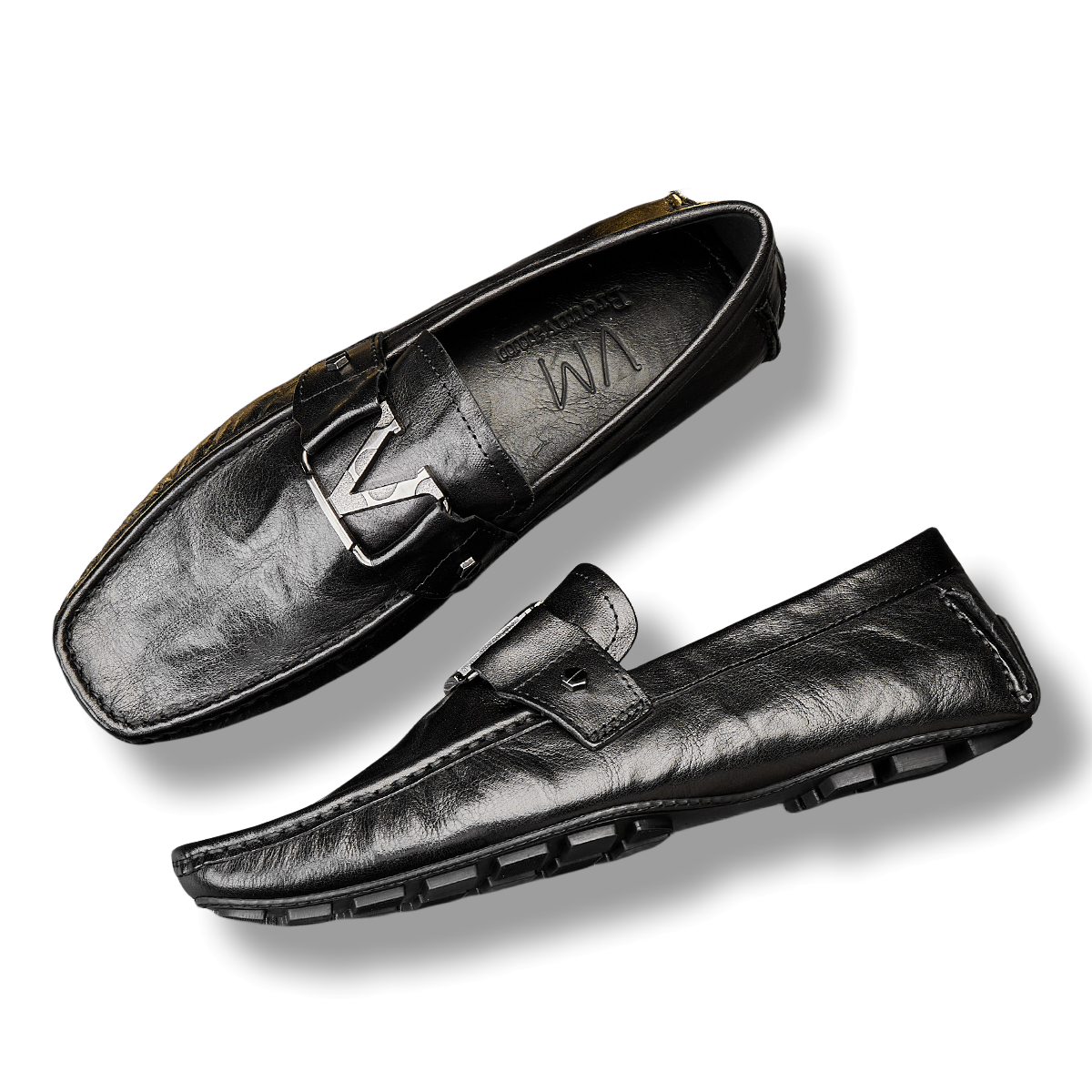 Мокасины мужские Brounvanm Gommino черные, 44 EU