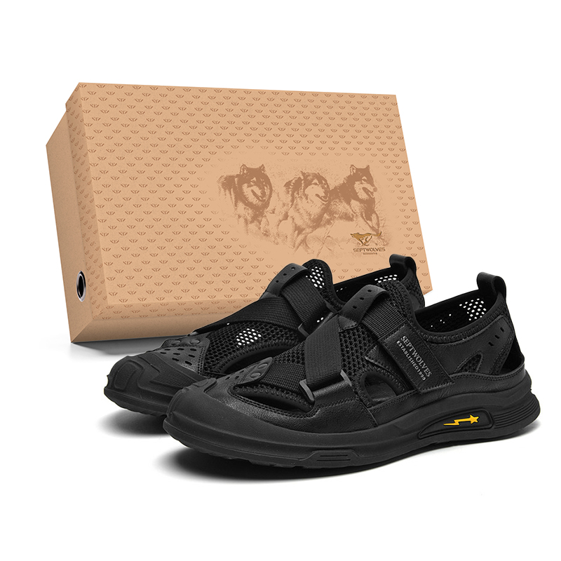 Сандалии унисекс SEPTWOLVES W8342200241 черные, 40 EU