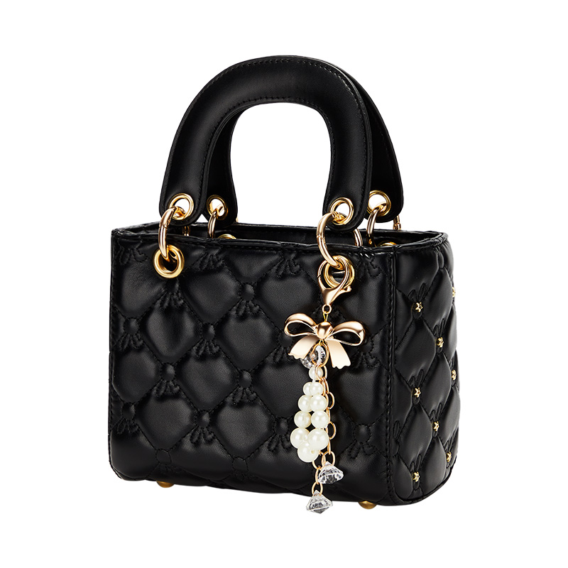 Сумка женская JANE KLAIN Lady Dior черно-белая/розовая