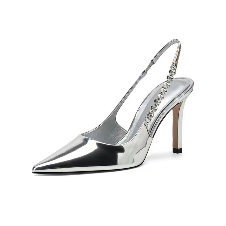 Туфли женские Xingdiman Slim Heel серебристые, 38 EU