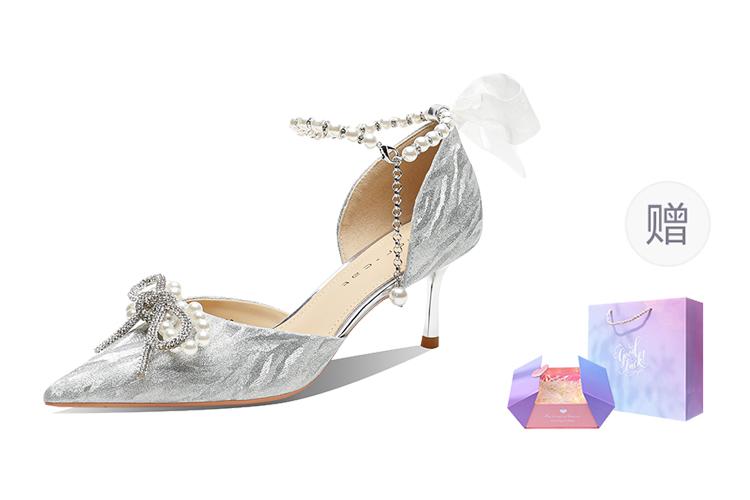 Лодочки женские Ainer-cat Heart-Fluttering Lover серебристые, 34 EU