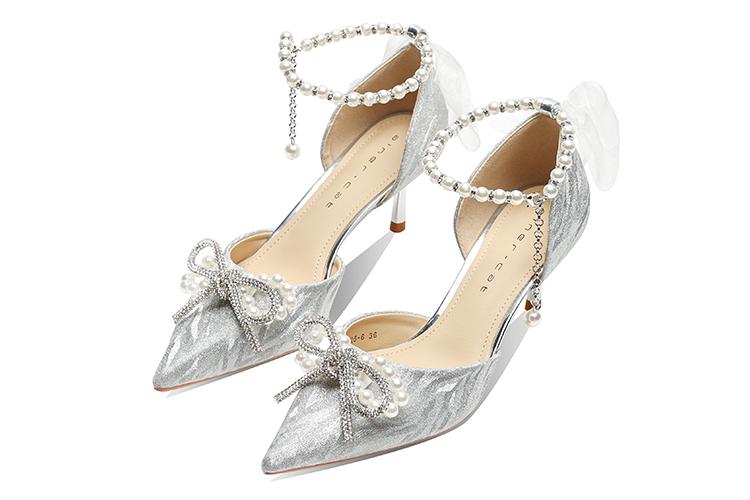 Лодочки женские Ainer-cat Heart-Fluttering Lover серебристые, 34 EU