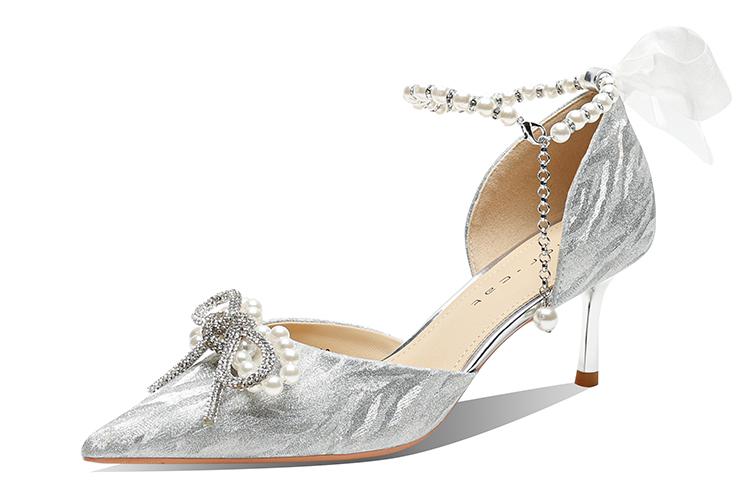 Лодочки женские Ainer-cat Heart-Fluttering Lover серебристые, 34 EU