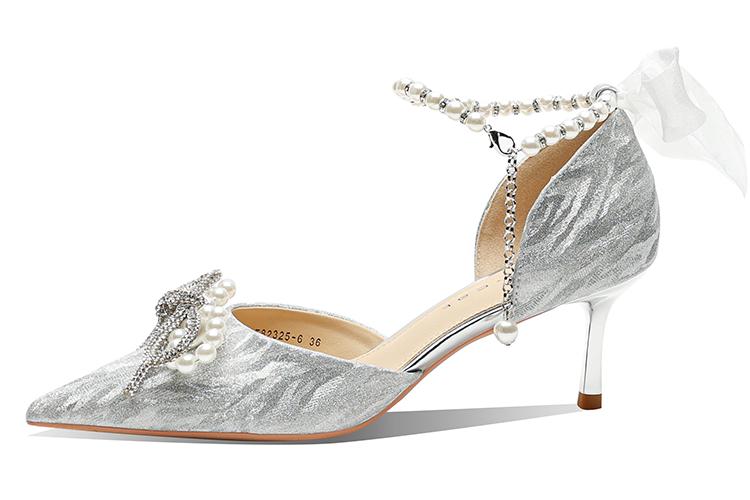 Лодочки женские Ainer-cat Heart-Fluttering Lover серебристые, 34 EU