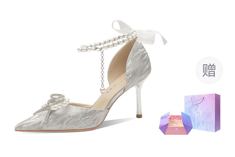 Лодочки женские Ainer-cat Heart-Fluttering Lover серебристые, 34 EU