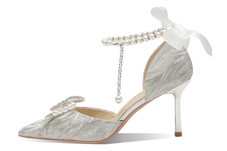 Лодочки женские Ainer-cat Heart-Fluttering Lover серебристые, 34 EU