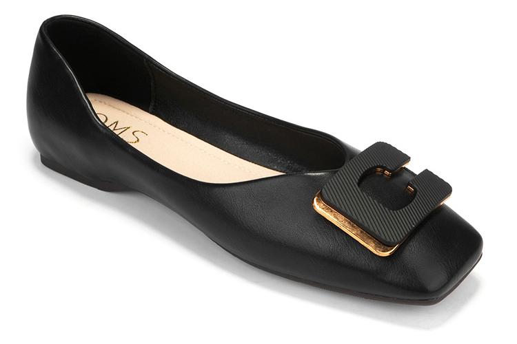 Балетки женские OMS JU23C12403 черные с металлической пряжкой, 39 EU