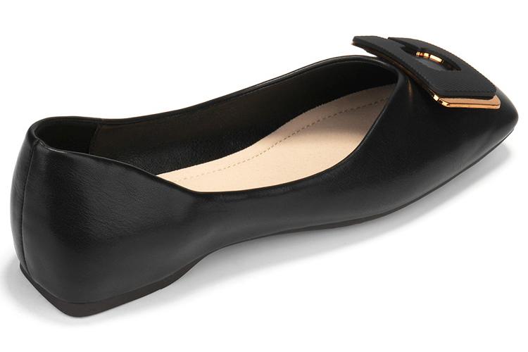 Балетки женские OMS JU23C12403 черные с металлической пряжкой, 39 EU