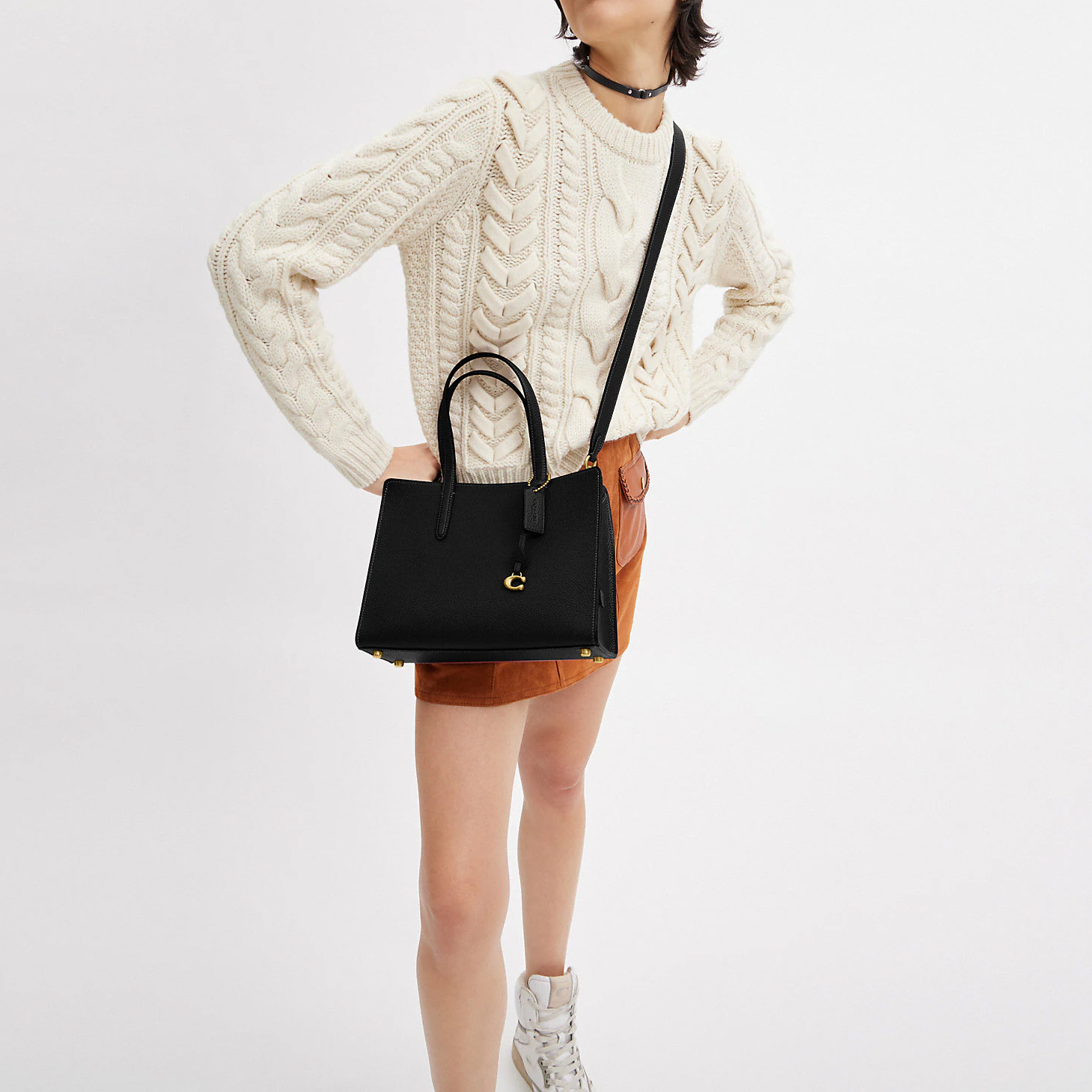 Сумка женская COACH Carter черная большого размера