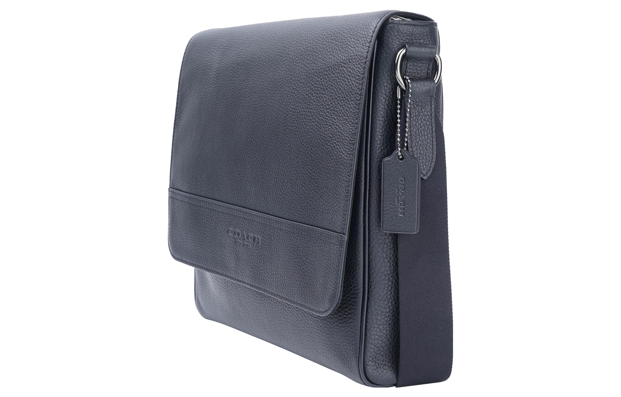 Сумка мужская COACH Houston Leather Map Bag черная