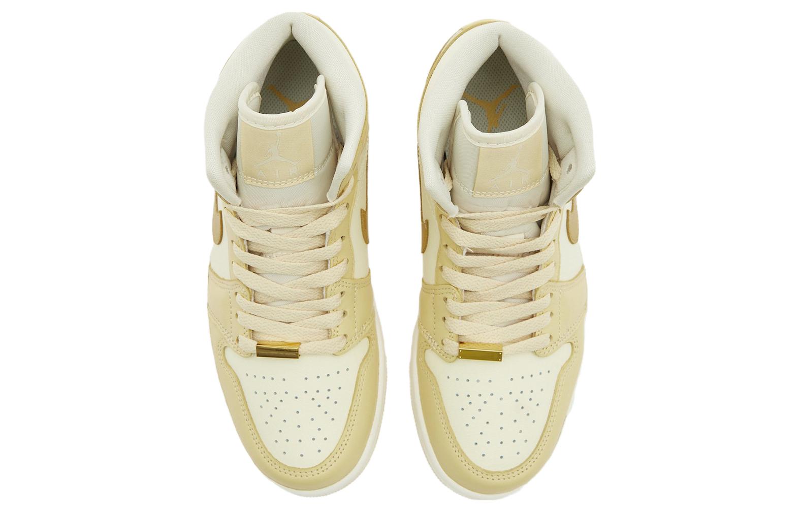Кеды женские Air Jordan 1 Mid Pale Vanilla Gold, 41 EU
