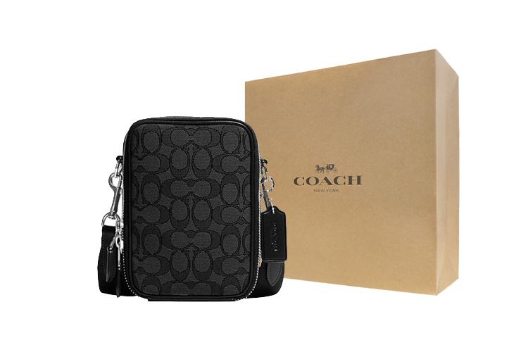Сумка мужская COACH Stanton Fabric черная, Gift Box Set (Basic Set+Yellow Box) EU