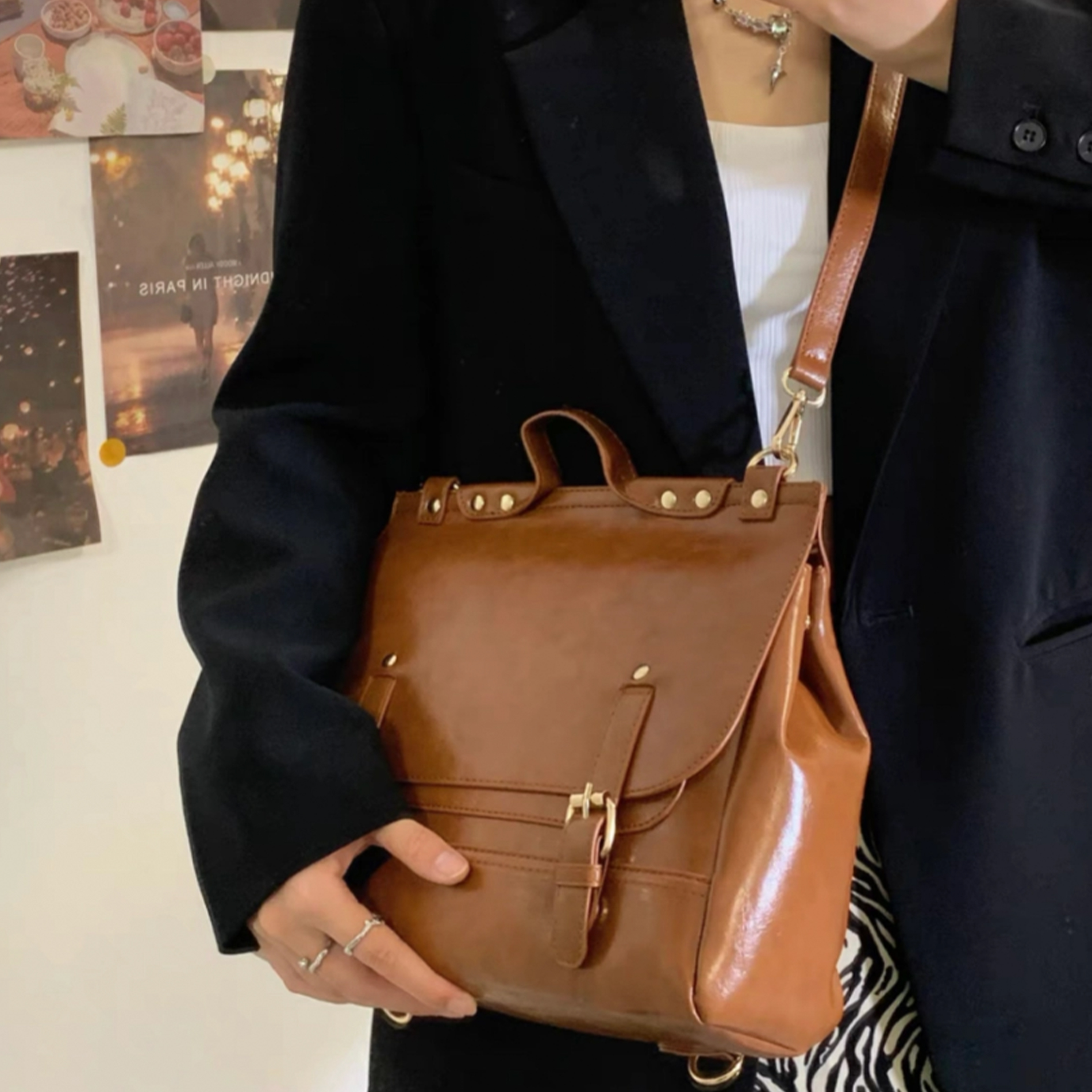 Рюкзак женский UNITE STAR черно-коричневый