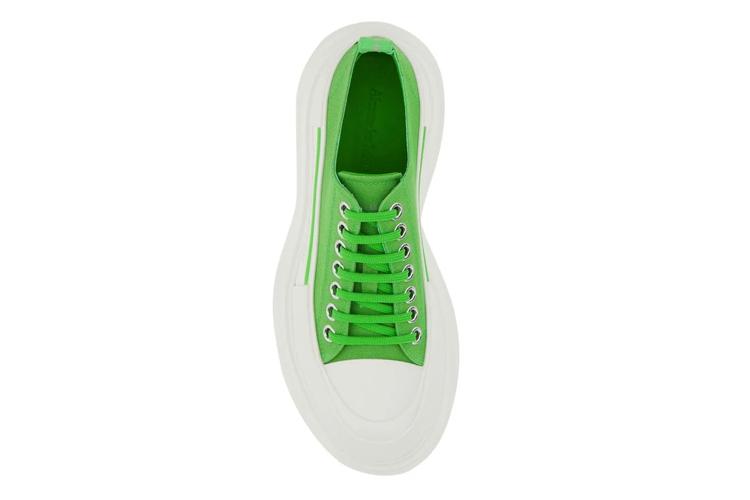 Кроссовки женские Alexander McQueen Tread Slick Low Lace Up, acid green, 38 EU