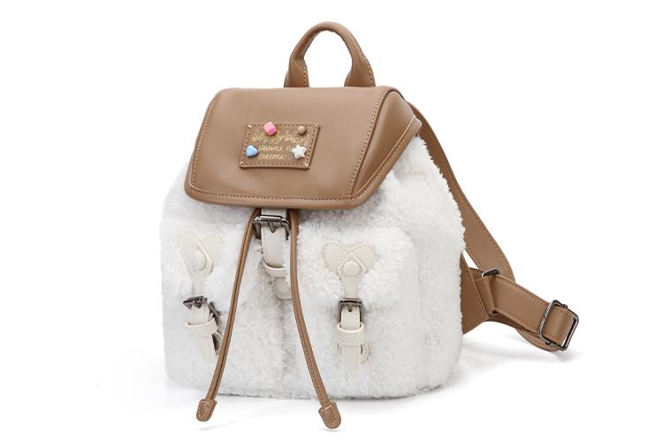 Рюкзак женский VANWALK V2714-1W молочно-белый/орехово-шоколадный