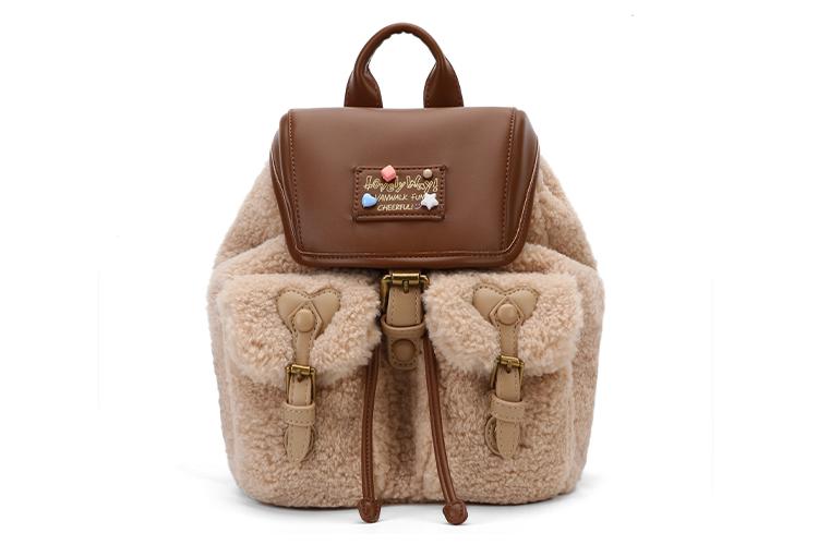 Рюкзак женский VANWALK V2714-1W молочно-белый/орехово-шоколадный