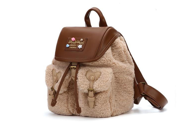 Рюкзак женский VANWALK V2714-1W молочно-белый/орехово-шоколадный