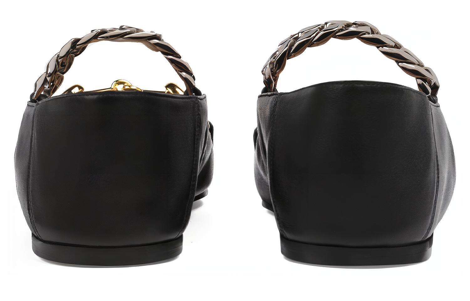 Балетки женские GUCCI Horsebit черные-коричневые, 35 EU