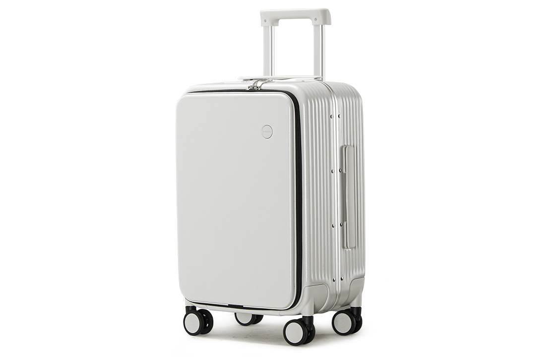 Чемодан унисекс MIXI PC дымчато-белый, авокадо-зелёный, 20 Inches (Carry-on) EU