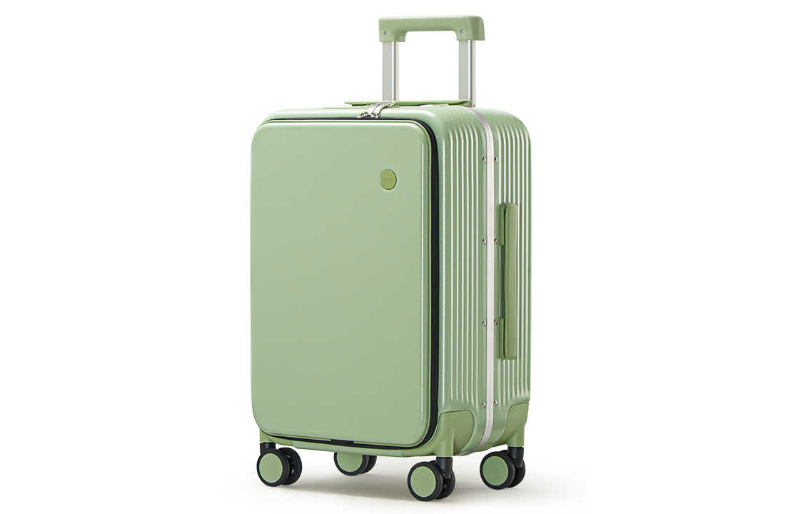 Чемодан унисекс MIXI PC дымчато-белый, авокадо-зелёный, 20 Inches (Carry-on) EU