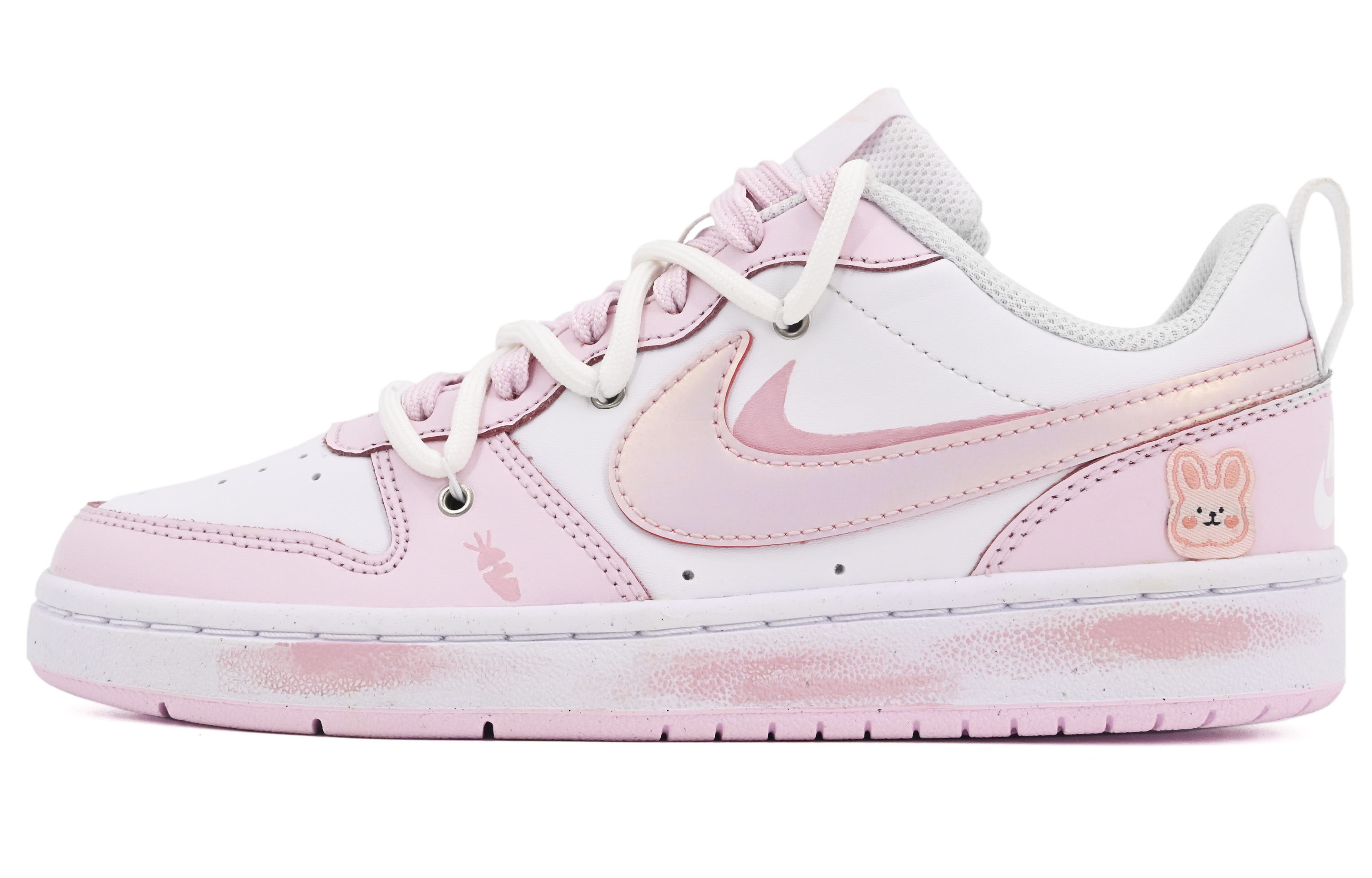 Кеды женские Nike Court Borough 2 GS бело-розовые, 35.5 EU