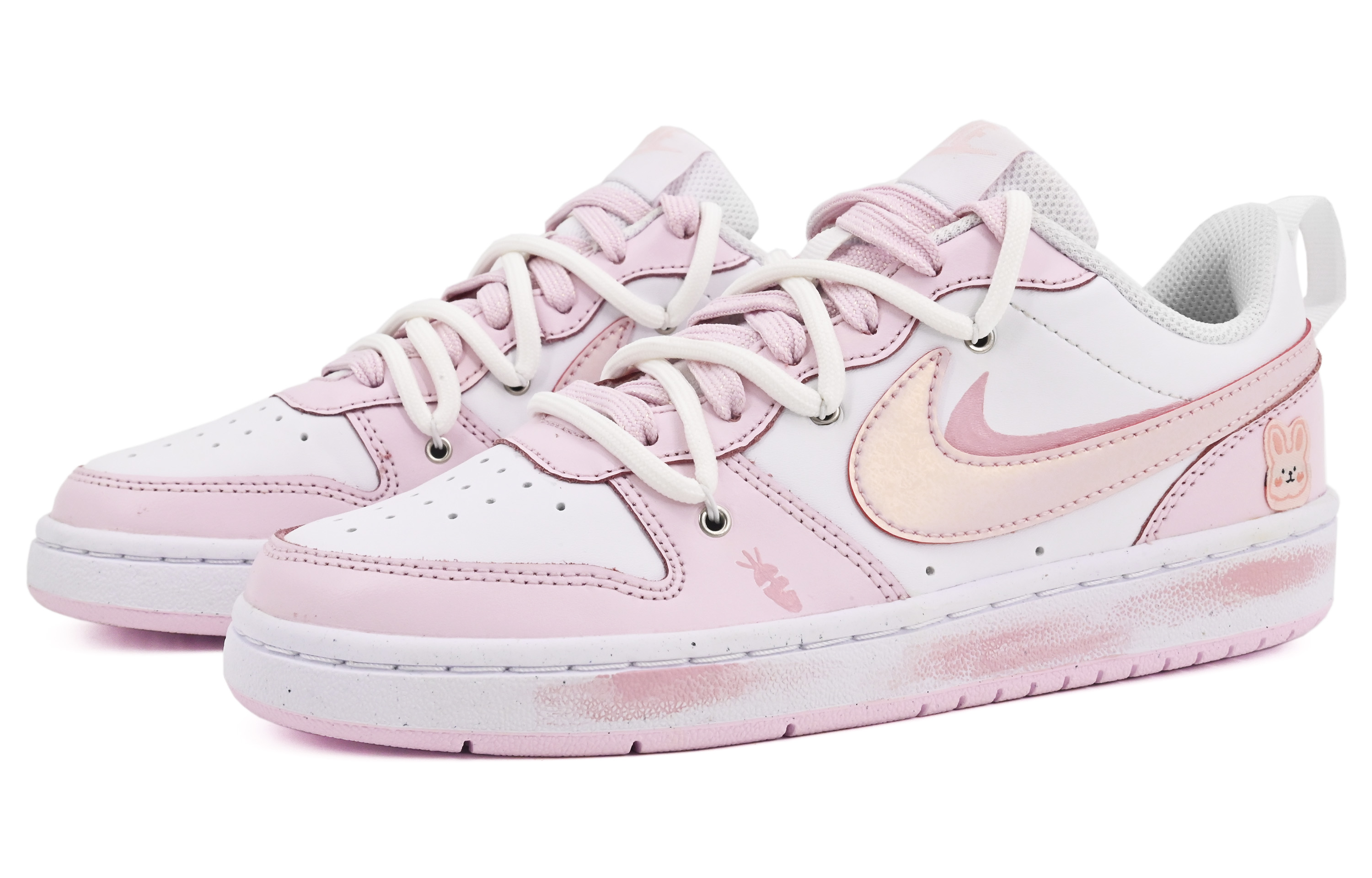 Кеды женские Nike Court Borough 2 GS бело-розовые, 35.5 EU