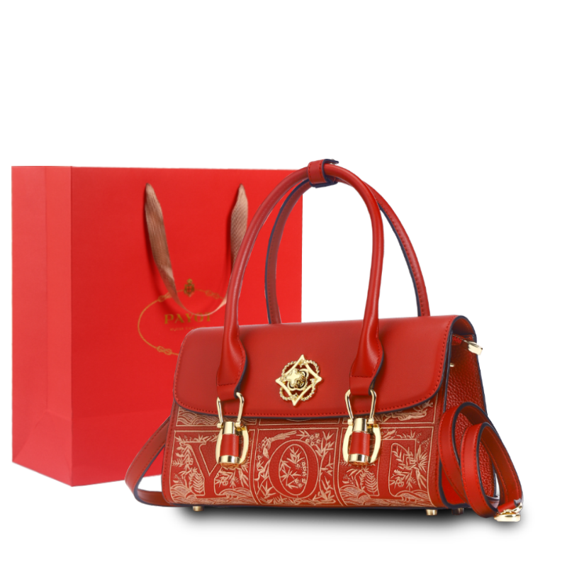 Сумка женская PAYOT P22019 бордово-абрикосовая, среднего размера