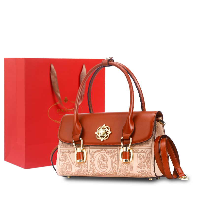 Сумка женская PAYOT P22019 бордово-абрикосовая, среднего размера