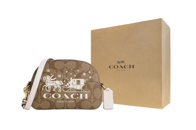 Сумка женская COACH Serena Camera Bag Gold & Khaki, Gift Box Set (Basic Set+Yellow Box) EU
