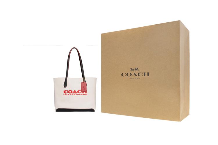 Сумка женская COACH Kia белая большого размера