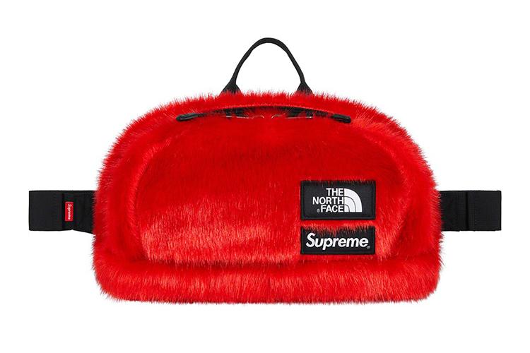 Сумка унисекс Supreme x The North Face Beaver Fur разноцветная, красная