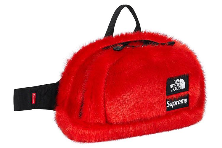 Сумка унисекс Supreme x The North Face Beaver Fur разноцветная, красная