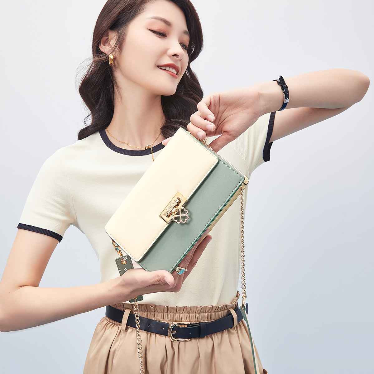 Сумка женская MEXICAN MLBD02211272 белая и зелёная