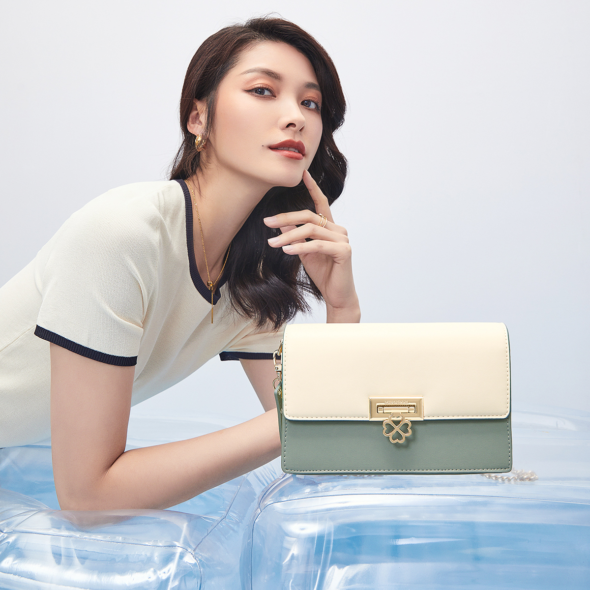 Сумка женская MEXICAN MLBD02211272 белая и зелёная