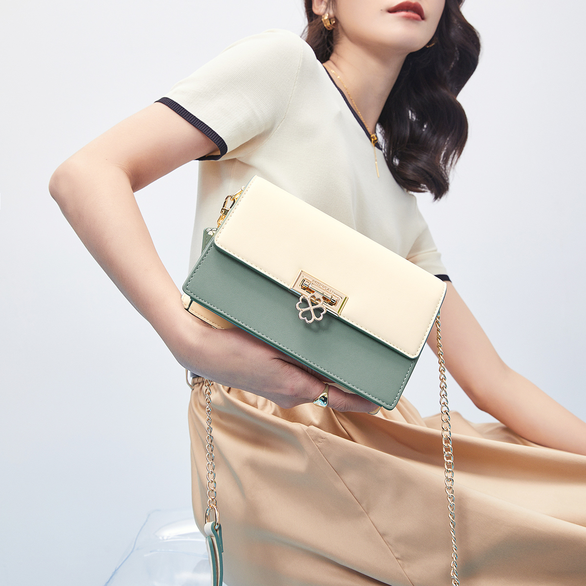 Сумка женская MEXICAN MLBD02211272 белая и зелёная