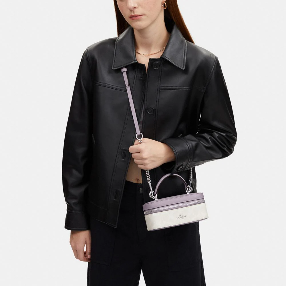 Сумка женская COACH CJ522-SVVVJ бело-фиолетовая