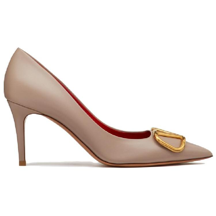 Женские туфли Valentino Vlogo Signature Slim Heel серо-розовые, 38 EU