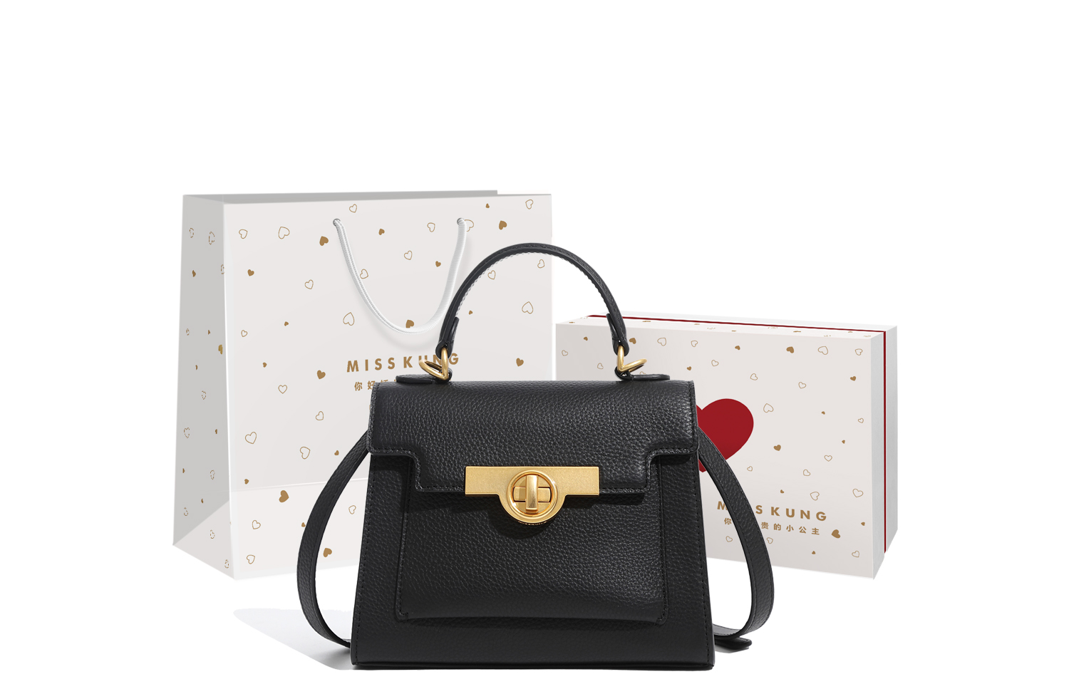 Сумка женская Miss Kung Kelly Bag черная, среднего размера