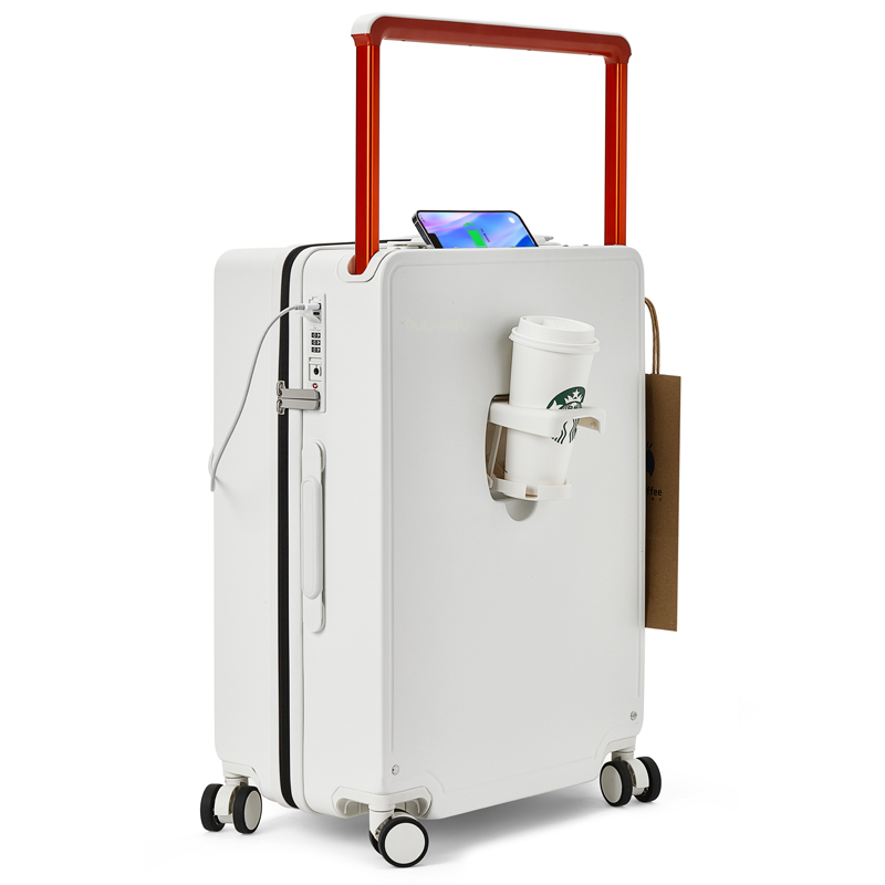 Чемодан унисекс WALKTRIP PC Travel Bag белый/ванильно-молочный/черно-красный, 20 inches EU