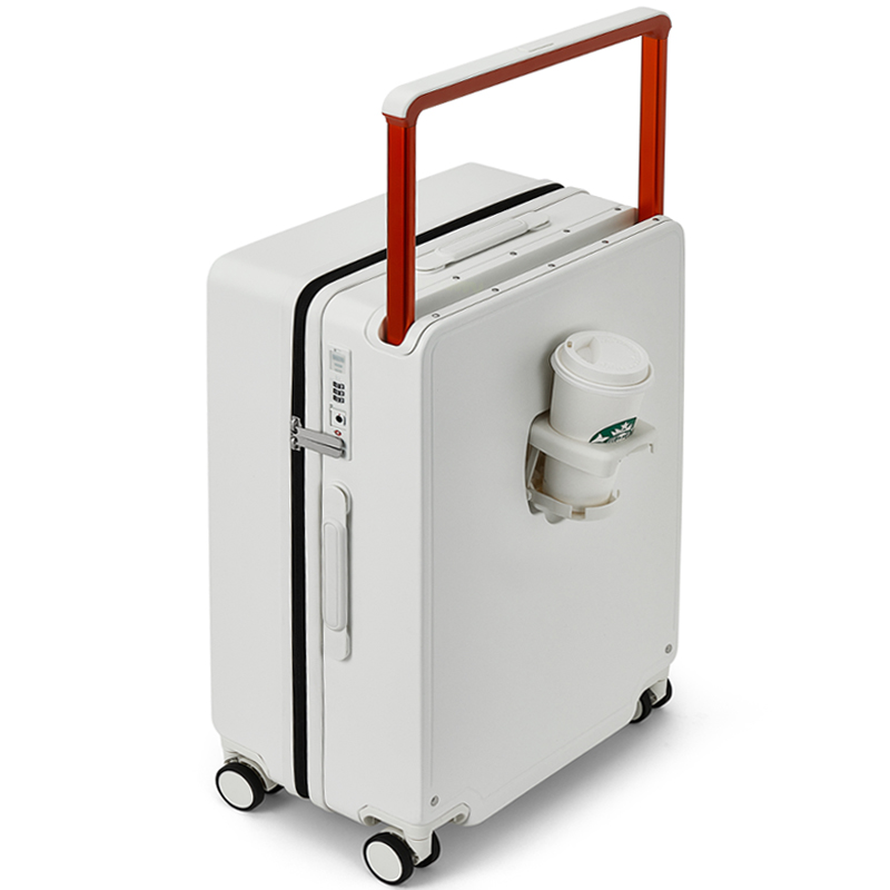 Чемодан унисекс WALKTRIP PC Travel Bag белый/ванильно-молочный/черно-красный, 20 inches EU