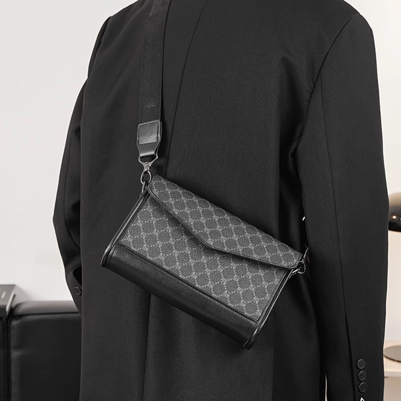 Сумка мужская ALNI BITTON AL-BA1120, черная с рисунком