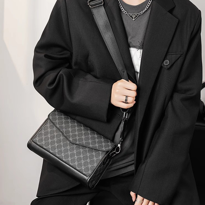 Сумка мужская ALNI BITTON AL-BA1120, черная с рисунком