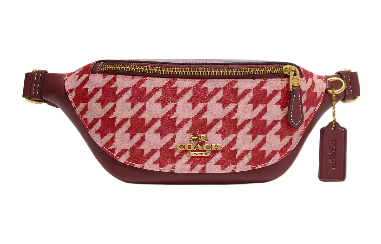 Сумка мужская COACH Warren Canvas With Leather Sling Bag бордовая