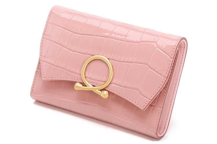 Кошелек женский CNOLES K125012K1828 глянцевый пудровый, черный