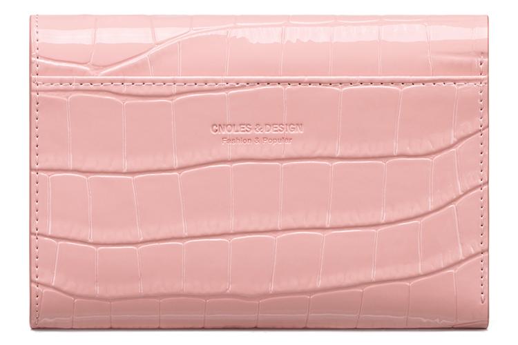 Кошелек женский CNOLES K125012K1828 глянцевый пудровый, черный