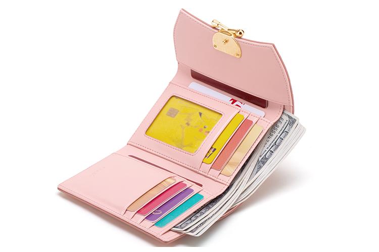 Кошелек женский CNOLES K125012K1828 глянцевый пудровый, черный