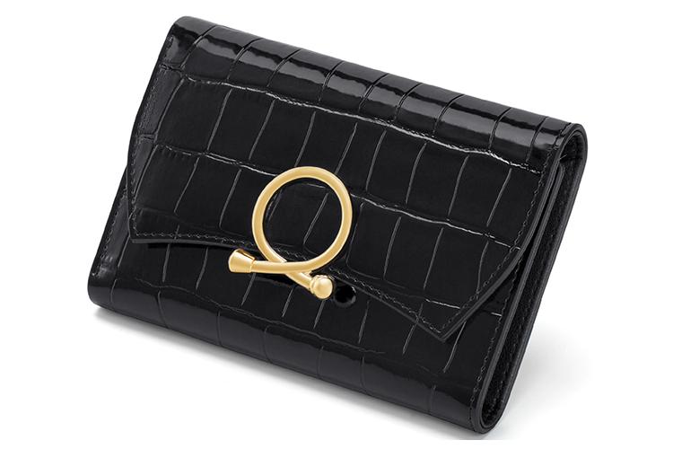 Кошелек женский CNOLES K125012K1828 глянцевый пудровый, черный